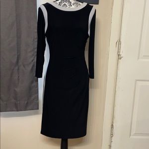 Cute black dress with gray stripes on sides